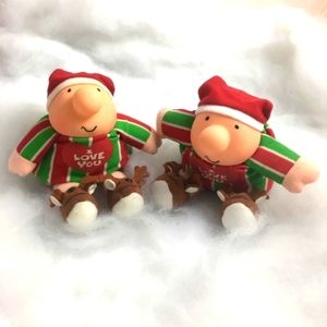 Vintage Ziggy Comics Plush Reindeer Slipper Santa Hat EUC Christmas Holiday VTG